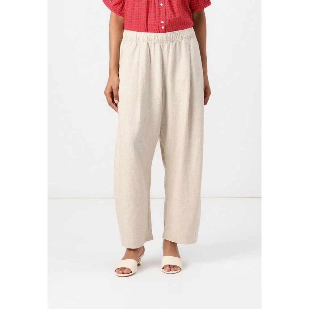 GAP Mid Rise Linen-Blend Easy Barrel Pants Women's Size XXL Beachy Coastal